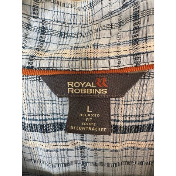 Royal Robbins Men's Blue Shirt Size L short sleeve collared button up relaxed - Picture 3 of 7